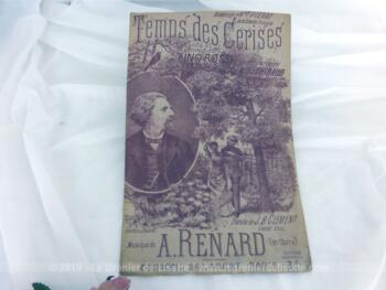 Ancienne partition Le Temps des Cerises, chanté par Tino Rossi, paroles de J.B. Clément et musique de A. Renard.
