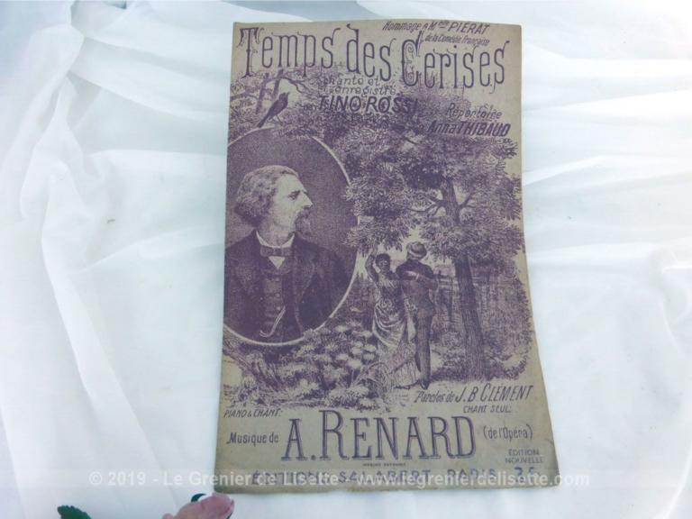 VENDU - Ancienne partition Le Temps des Cerises - Le Grenier de Lisette