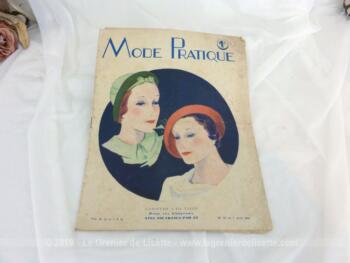 Revue La Mode Pratique du 7 avril 1934 numéro 14 sur 20 pages avec des modèles de robes, chapeaux et de patrons. Tout le charme de la mode de l'avant guerre