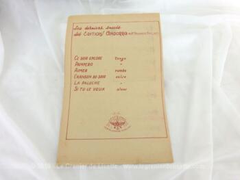 Voici une ancienne partition de la chanson "Aimer" par Marie-José, avec copyright de 1948, aux éditions Andorra et enregistrée sur disque Odéon.