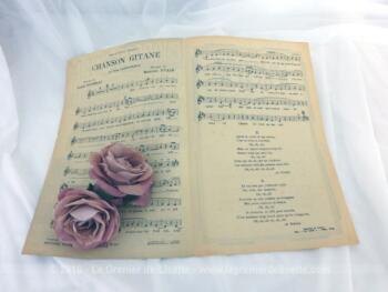 Ancienne partition Chanson Gitane enregistrée par Marie-José et chantée dans le film Cartacalha avec Viviane Romance, paroles de Louis Poterat et musique de Maurice Yvain.