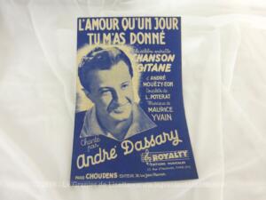 Ancienne partition « L’Amour qu’un Jour, tu m’as Donné »