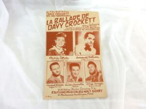 Ancienne partition “La Ballade de Davy Crockett”