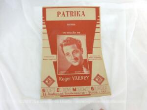 Ancienne partition “Patrika” de Roger Varney