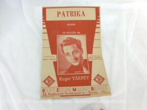 Ancienne partition « Patrika » de Roger Varney
