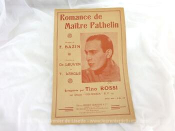 Voici une ancienne partition de la chanson 
