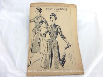 Patron Robe Chemisier de Femmes d'Aujourd'hui 1956 numéro 559. Il s'agit d'un modèle de robe à manches longues avec ceinture. Taille 40. Trop vintage .