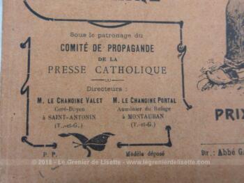 Ancien Almanach Catholique Populaire de 1930, sous le patronage du Comité de Propagande de la Presse Catholique, dirigé par l'Abbé Garibaud.