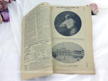 Ancien Almanach Catholique Populaire de 1930, sous le patronage du Comité de Propagande de la Presse Catholique, dirigé par l'Abbé Garibaud.