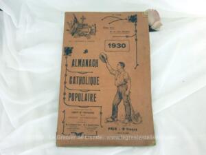 Ancien Almanach Catholique Populaire de 1930