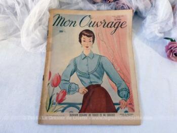 Voici le n°18 de l'ancienne revue mensuelle "Mon Ouvrage" pour le mois de mars 1950 avec des modèles de travaux de couture, de crochet et de broderie.