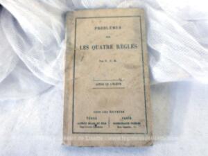 Ancien livre Problèmes sur Les Quatre Règles de 1884