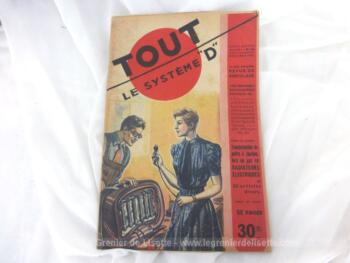 Ancienne revue Tout le Systeme D de octobre 1951, magasine de bricolage sur 52 pages avec des astuces modernes dans les années 50 !
