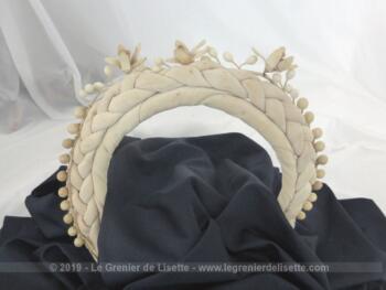 Ancienne couronne de mariée tresse tissus