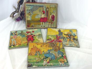 Ancienne boite de 3 puzzles vintages années 60 représentant tous des contes de Charles Perrault. Très émouvant....