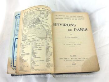 Ancien Guides-Joanne des Environs de Paris publié chez Hachette et Cie en 1907 avec un plan détachable à l'intérieur.