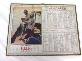VENDU - Almanach cartonné des PTT de 1948 et ses feuillets