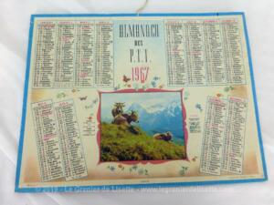 Almanach cartonné des PTT de 1967 avec photo Alpages