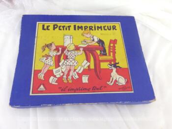 Voici un ancien jeu "Le Petit Imprimeur" avec son matériel, ses petites lettres, sa pince à épiler et son tampon encreur un peu sec....