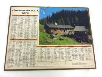 Ancien almanach des P.T.T. de 1975 Chalet aux Lindarets avec 5 feuillets supplémentaires sur le département de la Meurthe et Moselle !