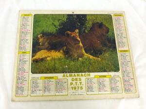 Ancien almanach des P.T.T. de 1975 Lionnes