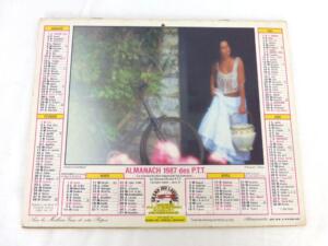 Ancien almanach des P.T.T. de 1987 Femmes romantiques