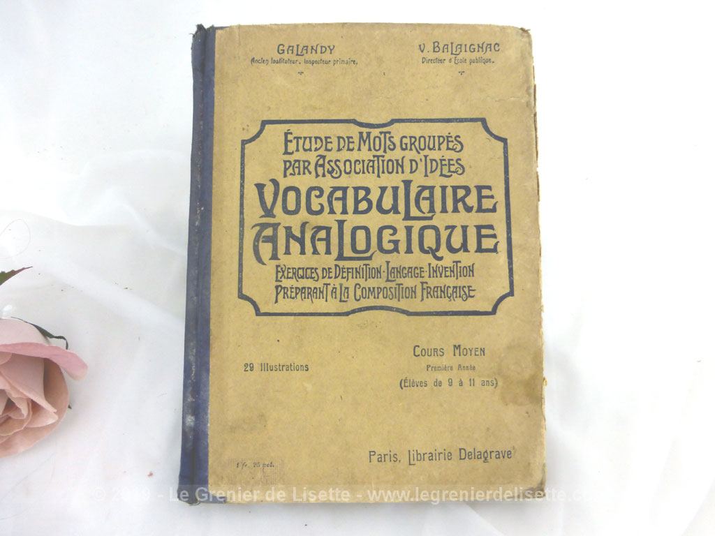 Ancien livre ‘Vocabulaire Analogique” de 1919 – Le Grenier de Lisette