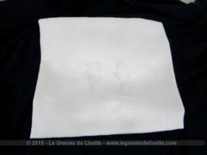 Ancienne serviette ou torchon monogrammes FL