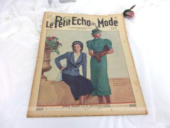 Ancienne revue la revue Le Petit Echo de la Mode du 30 mai 1937 avec des modèles de robes et de tailleurs, tout le mystère de l'élégance de l'été 1937 !