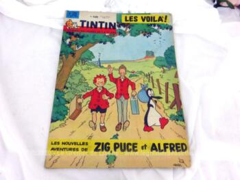 Ancien journal Tintin du 9 mai 1963 correspondant au numéro 759 de la 15° année, avec les Nouvelles Aventures de Zig, Puce et Alfred.