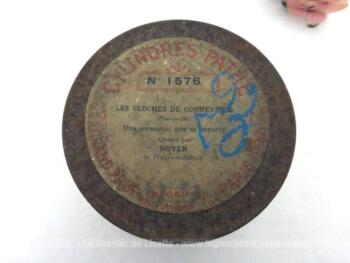 Pour phonographe, voici une ancienne boite vide à cylindre Pathé n°1576 portant l'étiquette 