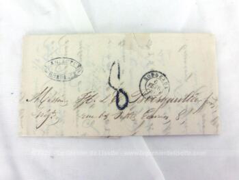 Ancienne petite lettre pli du 6 février 1847 âgée de 174 ans, expédiée de Bordeaux pour Paris et concernant des ventes de marchandises.