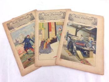 Voici un trio d'anciennes revues Mon Journal, revue pour enfants avec le numéro 44 du 3 aout 1895, le numéro 45 du aout 1895 et le numéro 46 du 17 aout 1895.