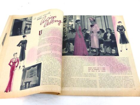 Ancienne revue Marie-Claire du 10 septembre 1937, numéro spécial sur "La Mode Nouvelle" de 31 x 24 cm, véritable trésor vintage de 82 ans avec des modèles à copier vite vite... pour retrouver toute l'élégance de l'automne 1937 !