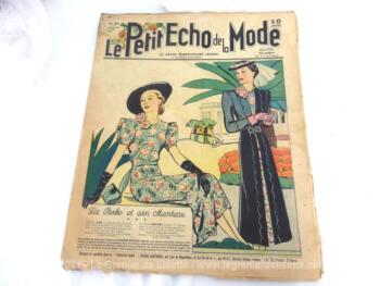 Ancienne revue Le Petit Echo de la Mode du 8 aout 1937 en grand format, véritable trésor vintage de 84 ans