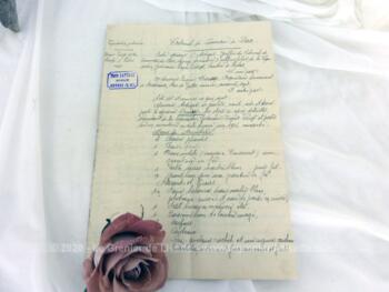 Ancien document du Tribunal Commerce de Dax concernant l’inventaire d'une liquidation judiciaire datée de 1914 avec tous les détails et rempli à la plume à l'encre sépia sur trois feuillets.