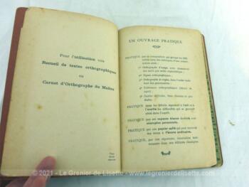 Sur 12.5 x 18 x 0.8 cm, voici un ancien Carnet d'Orthographe à onglets datant des années 30 sur 143 pages.