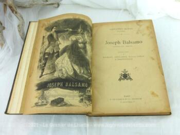 Ancien livre "Joseph Balsamo" d'Alexandre Dumas avec de nombreuses illustrations et sa belle reliure en carton. Pas daté mais début XX°.
