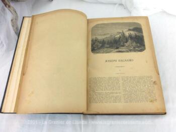 Ancien livre "Joseph Balsamo" d'Alexandre Dumas avec de nombreuses illustrations et sa belle reliure en carton. Pas daté mais début XX°.