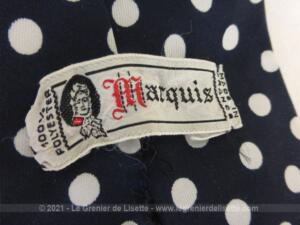 Cravate vintage marine pois blanc