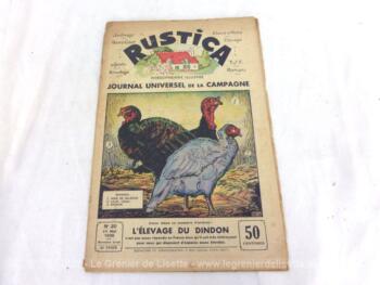 Ancienne revue "Rustica" du 17 mai 1936, le "Journal Universel de la Campagne" correspondant au numéro 20 de la 9° année, au prix de 50 centimes.