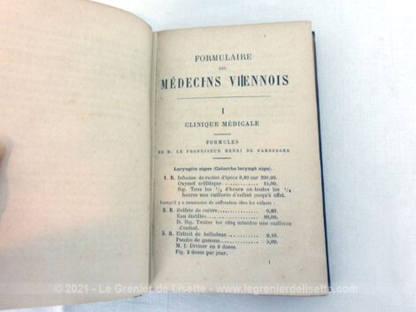formules, medecins viennois, 1882