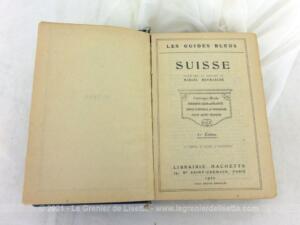 Ancien livre Les Guides Bleus Suisse de 1920