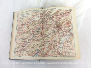 Ancien livre "Les Guides Bleus" concernant le pays de la SUISSE pour l'année 1920, avec cartes et dépliants d'époque.