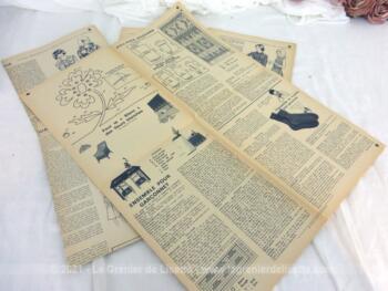 Voici un lot de 5 patrons de robes modèles années 60, supplément hebdomadaire de la revue 