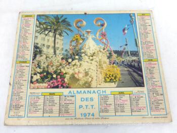 Almanach des PTT pour l' année 1974 avec feuillets complémentaires.