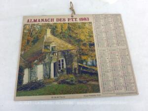 Almanach cartonné des PTT de 1983 et ses feuillets