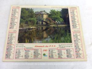 Almanach cartonné des PTT de 1985 et ses feuillets