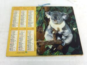 Almanach cartonné des PTT de 1987 et ses feuillets