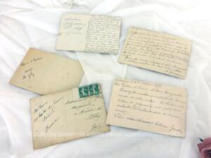 Lot de 5 anciennes cartes postales femmes fond sépia